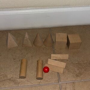 Geometry 3 dimensional wooden shapes